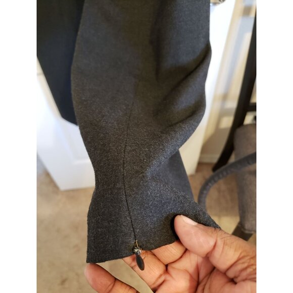 Jones & CO stretch, gray slacks with hidden, back zipper hem, size 14 - Picture 7 of 9